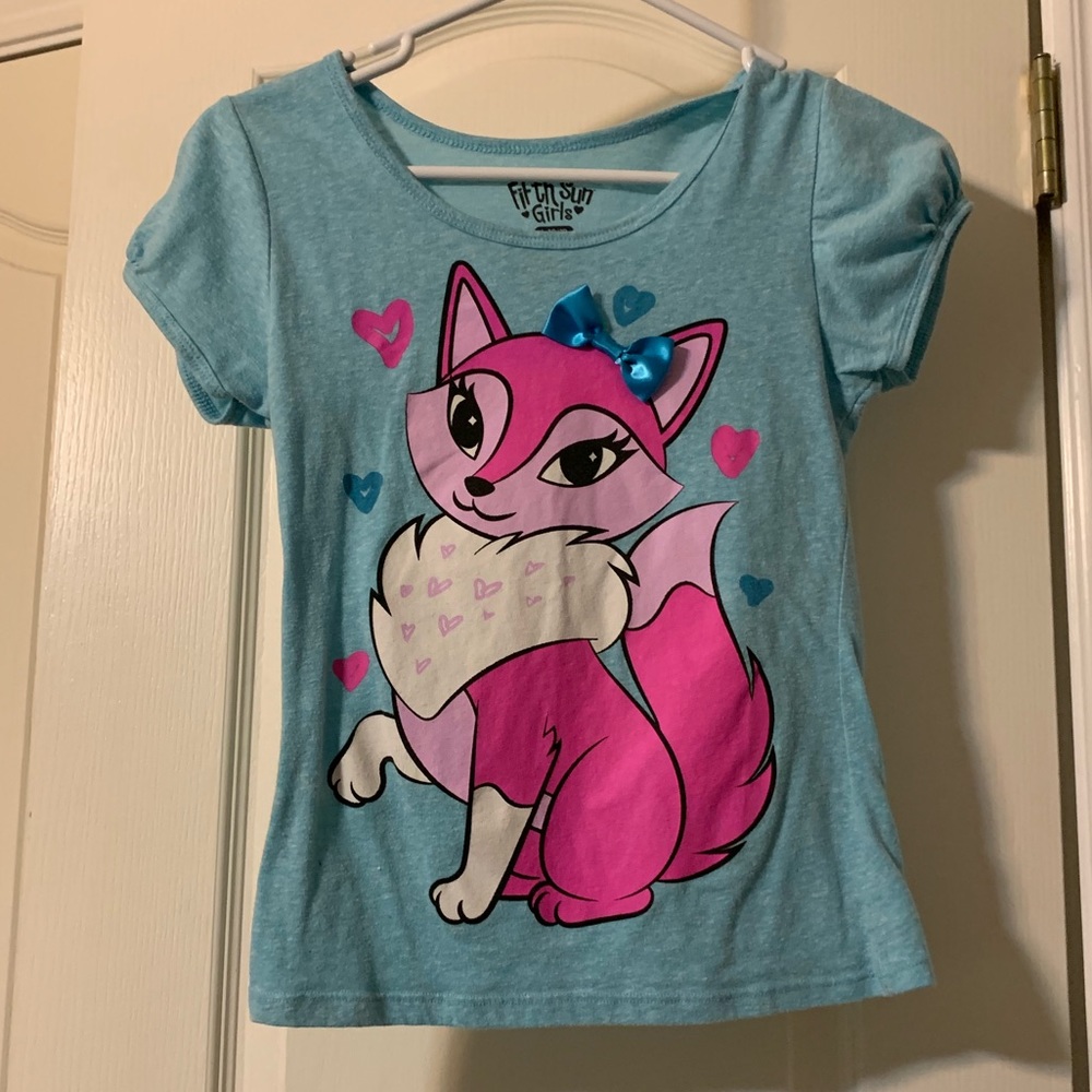 Girls pink wolf shirt